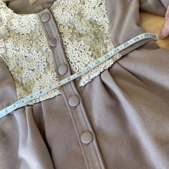 A'Reve Lavender and Cream Lace Accent Coat - Picture 6 of 13